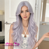Long lilac purple synthetic lace wig Australia