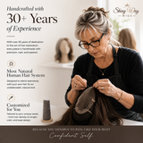 Handcrafted human hair topper by Shiny Way Wigs
