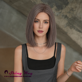 Glueless small lace wig in ash brown colour