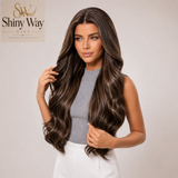 Dark brown long curly 13x6 lace front wig Australia