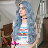 Ready to wear icy blue fashion wig by Shiny Way Wigs