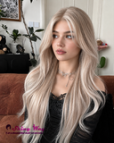 Long balayage blonde synthetic lace front wig Australia