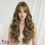 Light Brown Curly 28 Inch Glueless Small Lace Wig | SWL 404
