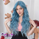 Ready to wear steel blue fashion wig by Shiny Way Wigs