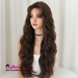 Warm Brown Mermaid Curly 28 Inch Glueless Small Lace Wig