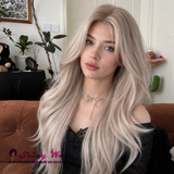 Glueless small lace front wig in balayage blonde colour