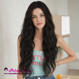 Long dark brown synthetic lace wig Australia