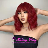Best selling cherry red short curly wig by Shiny Way Wigs Brisbane QLD