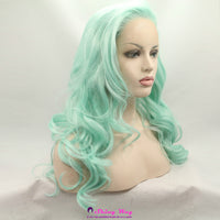 Natural mint color long wavy Lace Front Wig - Shiny Way Wigs Brisbane 