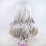 Silver white long wavy Lace Front Wig - Shiny Way Wigs Melbourne VIC