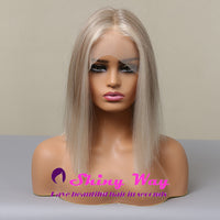 New Platinum Blonde Long Straight Lace Front Wig - Shiny Way Wigs VIC