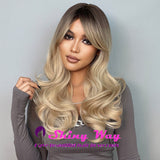 Super natural ash blonde curly fashion wig by Shiny Way Wigs Brisbane