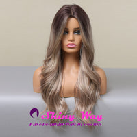 Super natural ash blonde wavy fashion wig by Shiny Way Wigs Melbourne