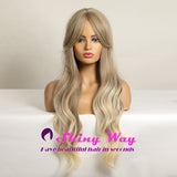 Super natural ash blonde long wavy wig by Shiny Way Wigs Melbourne VIC