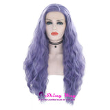 Natural Purple Long Curly Lace Front Wig - Shiny Way Wigs Perth