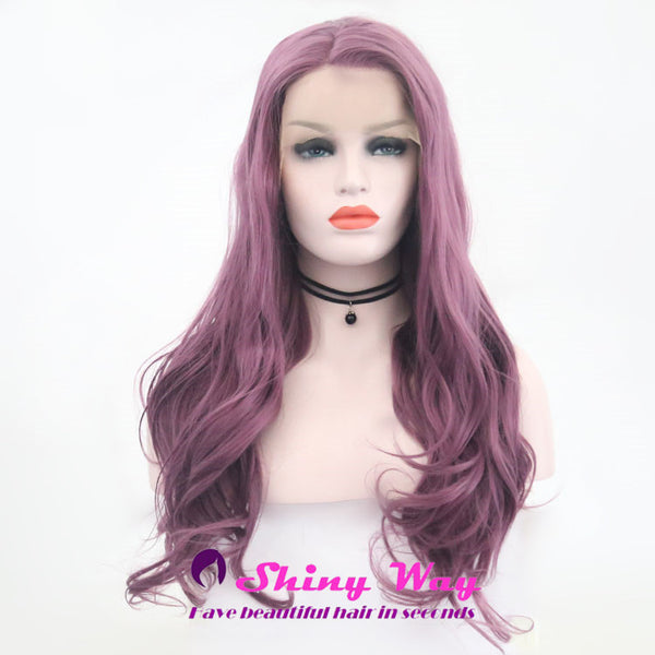 Natural Purple Long Wavy Lace Front Wig at Shiny Way Wigs Brisbane QLD