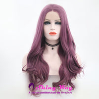 Natural Purple Long Wavy Lace Front Wig at Shiny Way Wigs Brisbane QLD