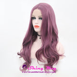 Natural Purple Long Wavy Lace Front Wig at Shiny Way Wigs Brisbane QLD