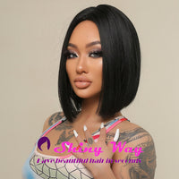 Best selling middle part black short bob wig Shiny Way Wigs Adelaide 