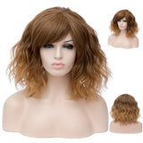 Fade brown medium length curly wig by Shiny Way Wigs Melbourne VIC