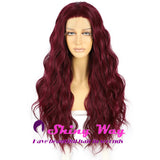 New Cherry Red Long Curly Lace Wig - Shiny Way Wigs Sydney NSW