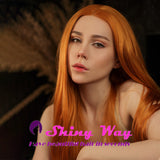 New Natural Orange Long Straight Lace Wig - Shiny Way Wigs Melbourne 