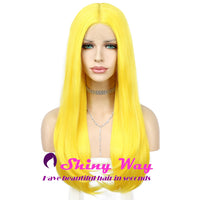 New Bright Yellow Long Straight Lace Wig - Shiny Way Wigs Adelaide SA