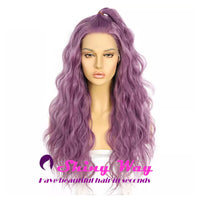 New Natural Purple Long Curly Lace Wig - Shiny Way Wigs Sydney NSW