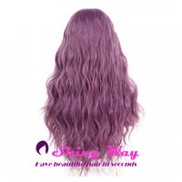 New Natural Purple Long Curly Lace Wig - Shiny Way Wigs Sydney NSW