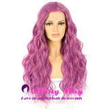 New Natural Purple Long Curly Lace Wig - Shiny Way Wigs Brisbane QLD