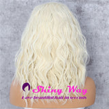 New White Blonde Short Curly Lace Wig - Shiny Way Wigs Gold Coast QLD