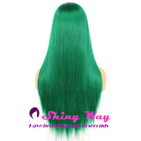 New Bright Green Long Straight Lace Wig - Shiny Way Wigs Sydney NSW