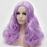 Natural looking purple long curly wig without fringe Shiny Way Wigs Melbourne VIC