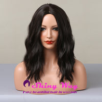 Middle part dark brown long curly fashion wig Shiny Way Wigs Sydney 