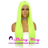 New Fluorescent Green Long Straight Lace Wig - Shiny Way Wigs Adelaide