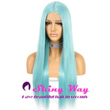 New Sky Blue Long Straight Lace Wig - Shiny Way Wigs Brisbane QLD