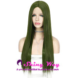 New Dark Green Long Straight Lace Wig - Shiny Way Wigs Gold Coast QLD