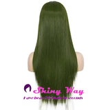 New Dark Green Long Straight Lace Wig - Shiny Way Wigs Gold Coast QLD