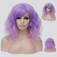 Fade purple medium length curly wig by Shiny Way Wigs Adelaide SA