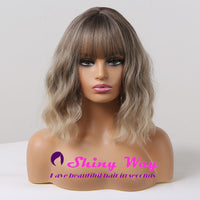 Ash blonde short curly wig by Shiny Way Wigs Brisbane QLD
