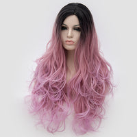 Dark roots purple pink long costume wig by Shiny Way Wigs Sydney NSW