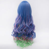 Multi color long curly party wig by Shiny Way Wigs Sydney