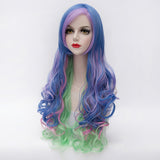 Multi color long curly party wig by Shiny Way Wigs Sydney