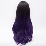 Dark roots purple long curly fashion wig by Shiny Way Wigs Brisbane