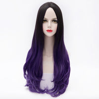 Dark roots purple long curly fashion wig by Shiny Way Wigs Brisbane