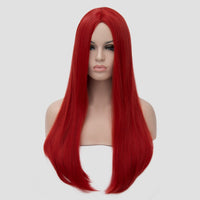 Natural red long straight wig without fringe by Shiny Way Wigs Brisbane