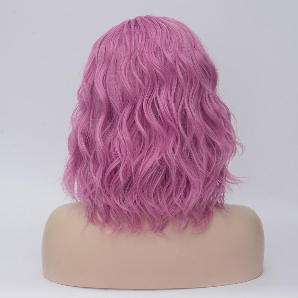 Pink Middle Part Light pink middle part medium curly wig - Shiny Way Wigs Adelaide SA