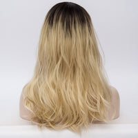Dark roots natural blonde long wavy wig by Shiny Way Wigs Brisbane QLD