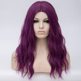 Dark purple long curly wig middle part at Shiny Way Wigs Brisbane QLD