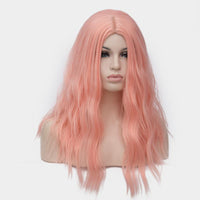 Light pink long curly wig without fringe at Shiny Way Wigs Brisbane QLD